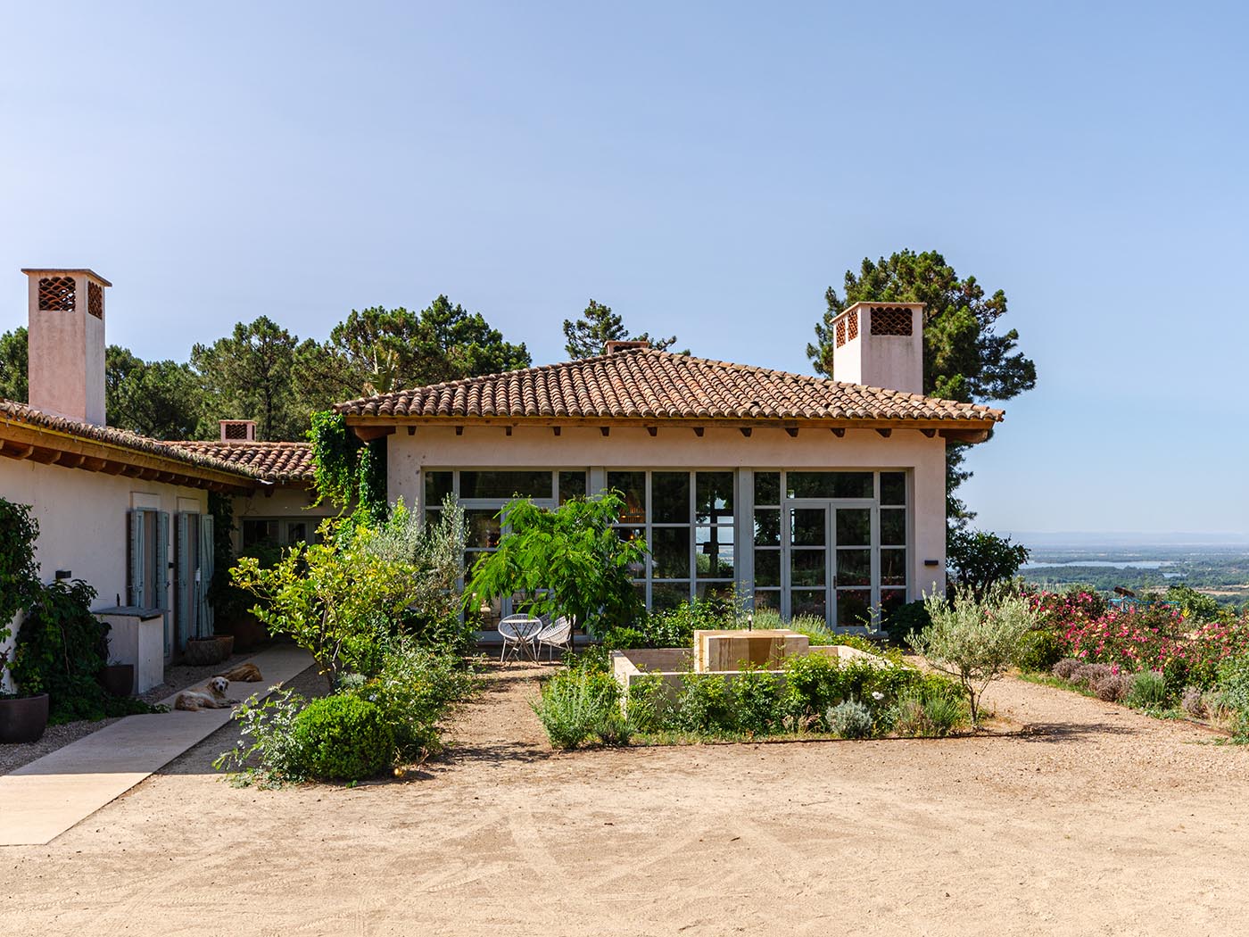 Entering your villa from parking area